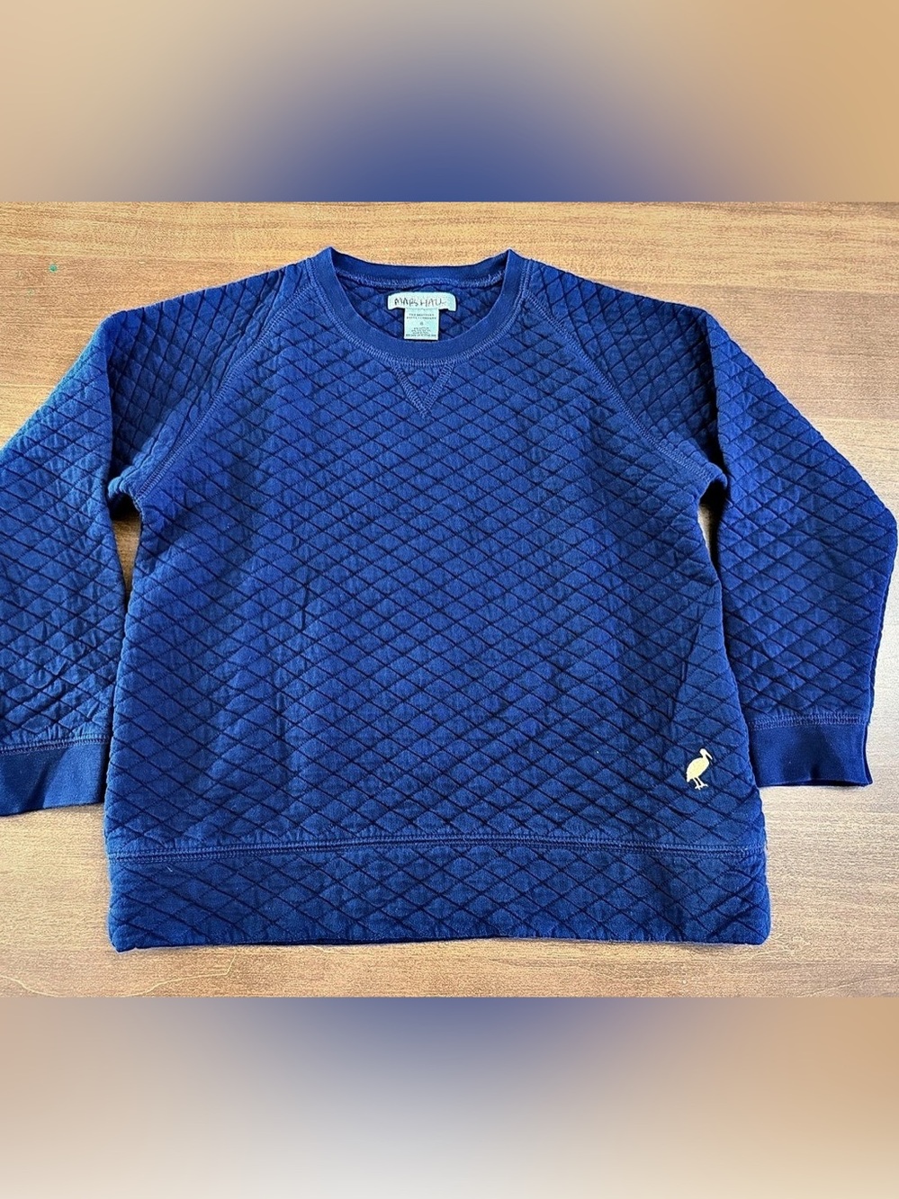 The Beaufort Bonnet Company Girls Size 8 Quilted Crewneck Sweatshirt – Navy